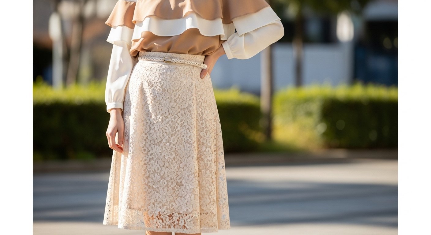 How to Wear Lace Skirt And Blouse Modestly Without Looking Plain